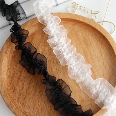 25mm加密顺滑网纱褶皱领口洛丽塔