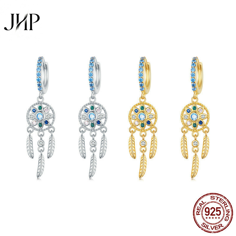 锦河畔925银捕梦网耳环