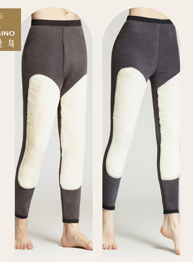 纤丝鸟男士女士羊毛加厚加绒加长护膝裤保暖裤棉裤毛裤单裤24255