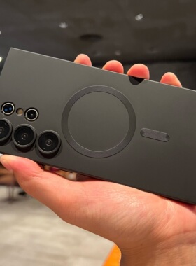 带镜头膜硅胶磁吸无线充电纯黑色适用三星S23Ultra手机壳高级超薄GalaxyS24Ultra保护套S23+全包防摔S24u软壳