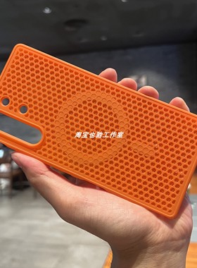 橘桔色橙黄色网状洞洞蜂窝镂空散热磁吸适用努比亚红魔10pro手机壳红魔十10pro+保护套全包防摔透气夏季硬壳