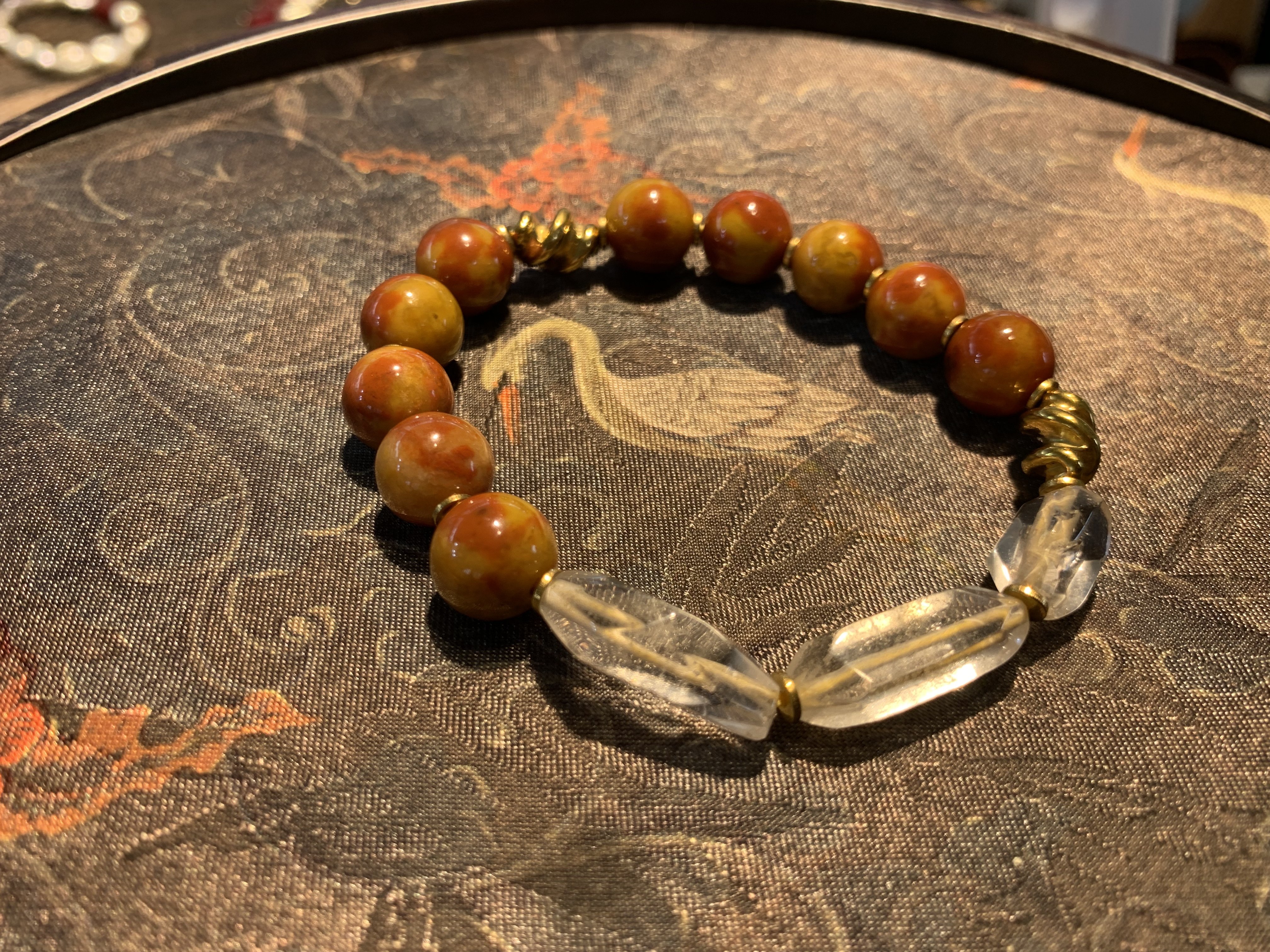 拾萤原创手作百搭轻奢红玛瑙老水晶手串小众新中式国风手链送闺蜜