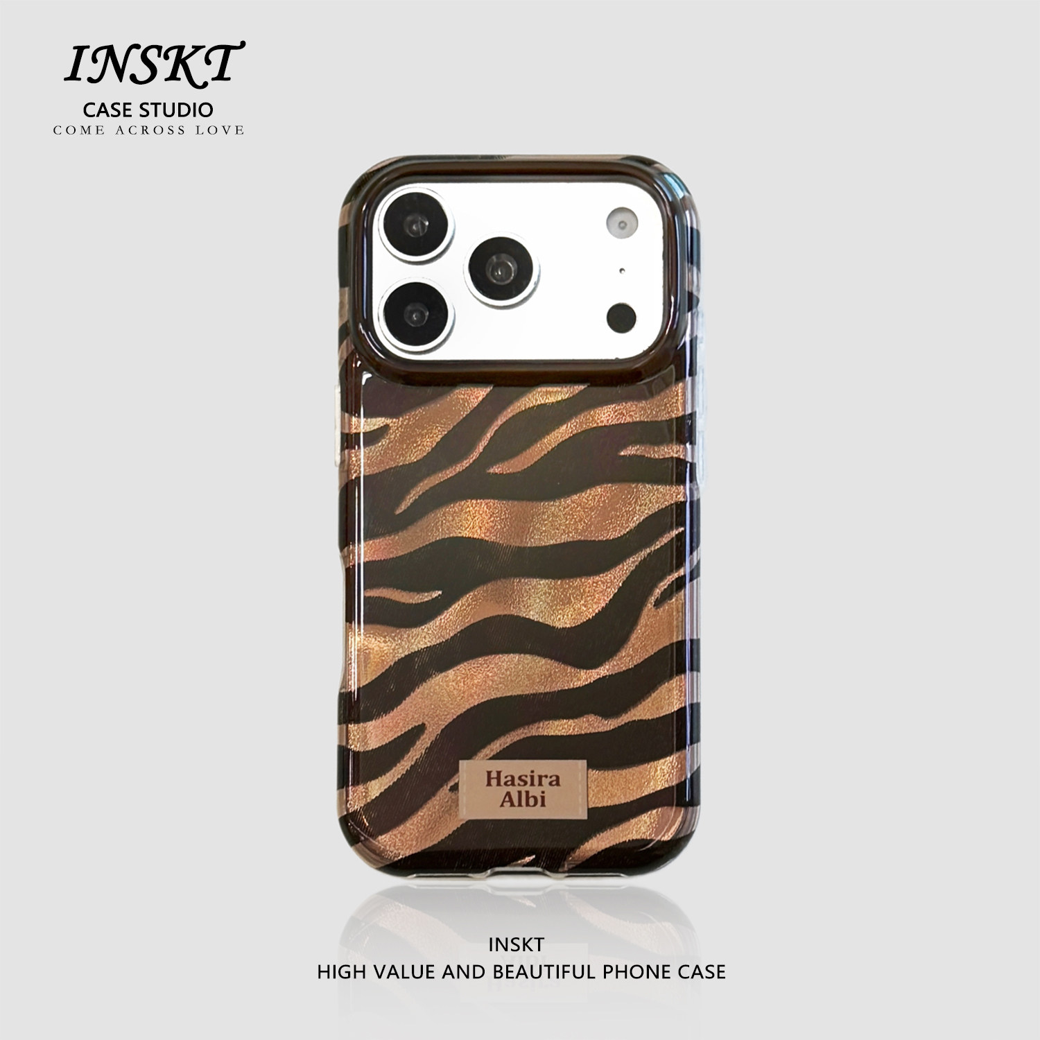 inskt复古秋冬斑马纹原创适用iphone18promax手机壳苹果17软硅胶套17pro网红新款小众16防摔15个性日韩高级感