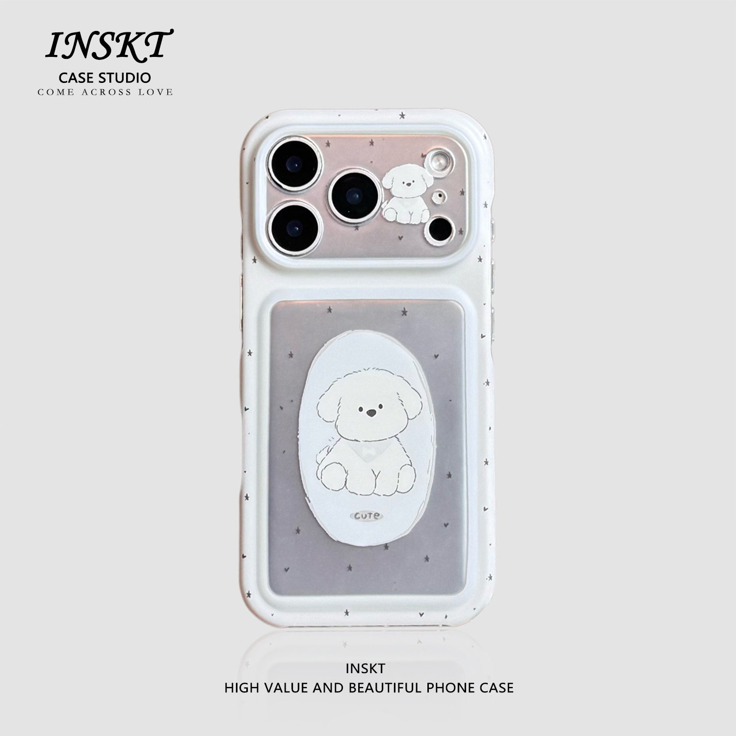 inskt卡通可爱小狗小象支架原创适用iphone18promax手机壳苹果17软硅胶套17pro网红新款小众16防摔15个性日韩