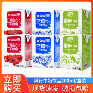 风行牛奶红枣枸杞蓝莓味酸味200ml*6盒装箱装营养学生牛奶饮品