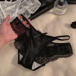 冰丝 女2026新款 女生法式 纯欲镂空低腰女士细带高开叉性感蕾丝内裤