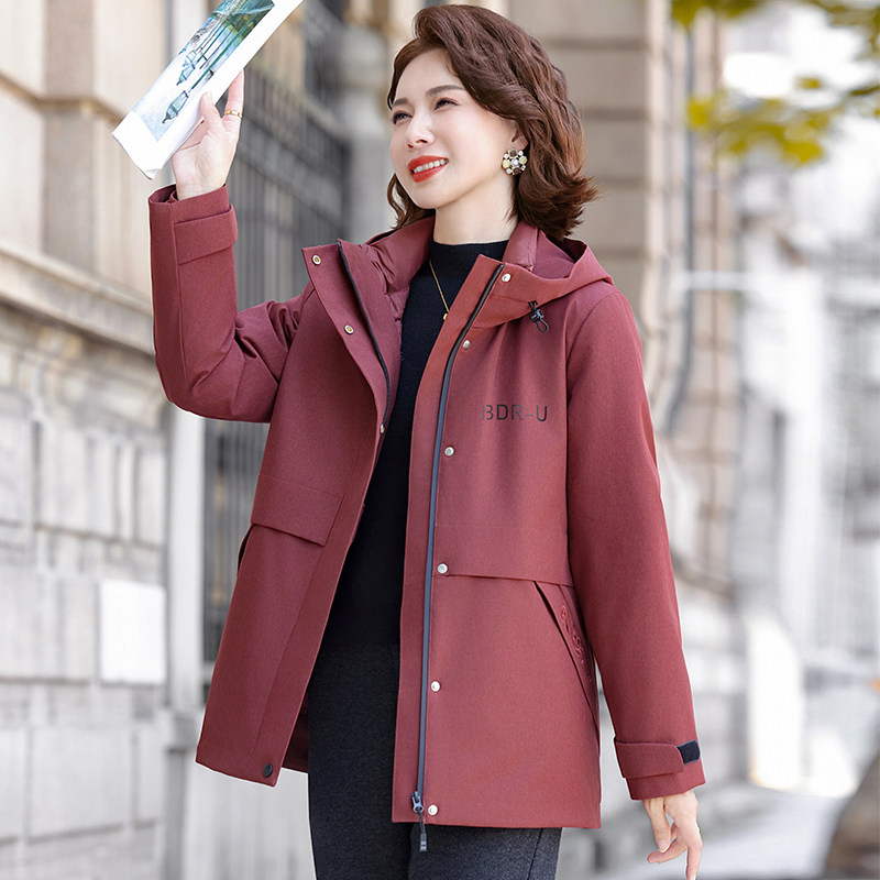 中年妈妈冬装羽绒服加厚内胆