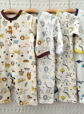 出口日本66-73码外贸春秋男女宝宝长袖爬服婴儿连体衣包屁衣哈衣