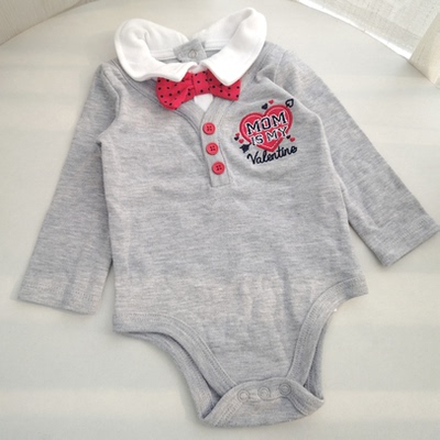 52-73外贸男宝宝翻领长袖三角哈衣新生婴儿礼服连体衣包屁衣哈衣