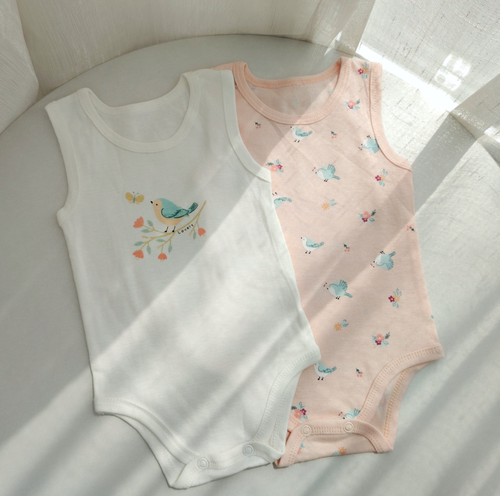 56-85码外贸三角哈衣夏无袖爬服女宝宝连体衣新生婴儿纯棉包屁衣