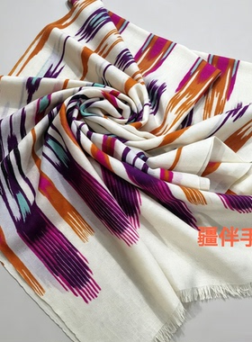 新疆艾德莱斯丝巾女薄款民族风围巾披肩百搭旅游拍照围巾伴手礼