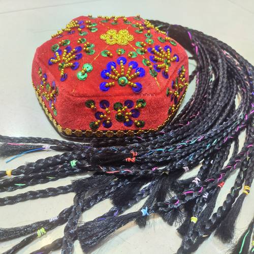 新疆儿童帽子辫子帽纯手工帽子维吾尔族帽子