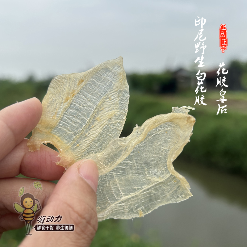 嗨动力白花胶公肚名胶美容正宗印尼野生深海月子滋补鱼胶干货正品