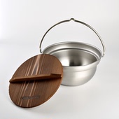 日本制UNIFLAME 户外露营不锈钢吊锅篝火汤锅