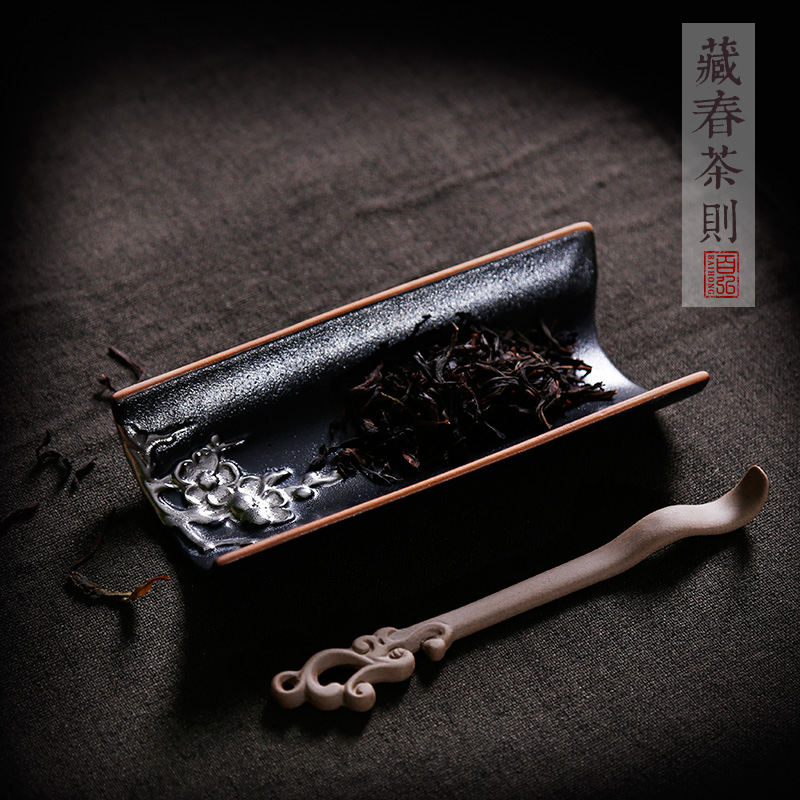 汉陶张生茶荷茶则 禅意赏茶叶茶勺茶铲功夫茶具茶道零配件