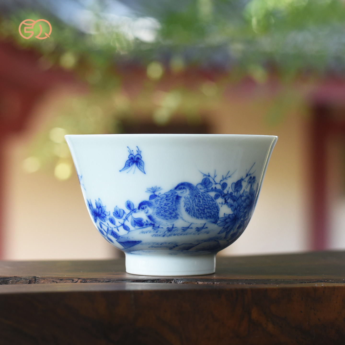 百弘手绘青花安居乐业主人杯