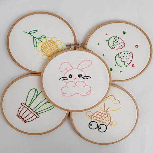 幼儿园简单刺绣卡通针diy材料包