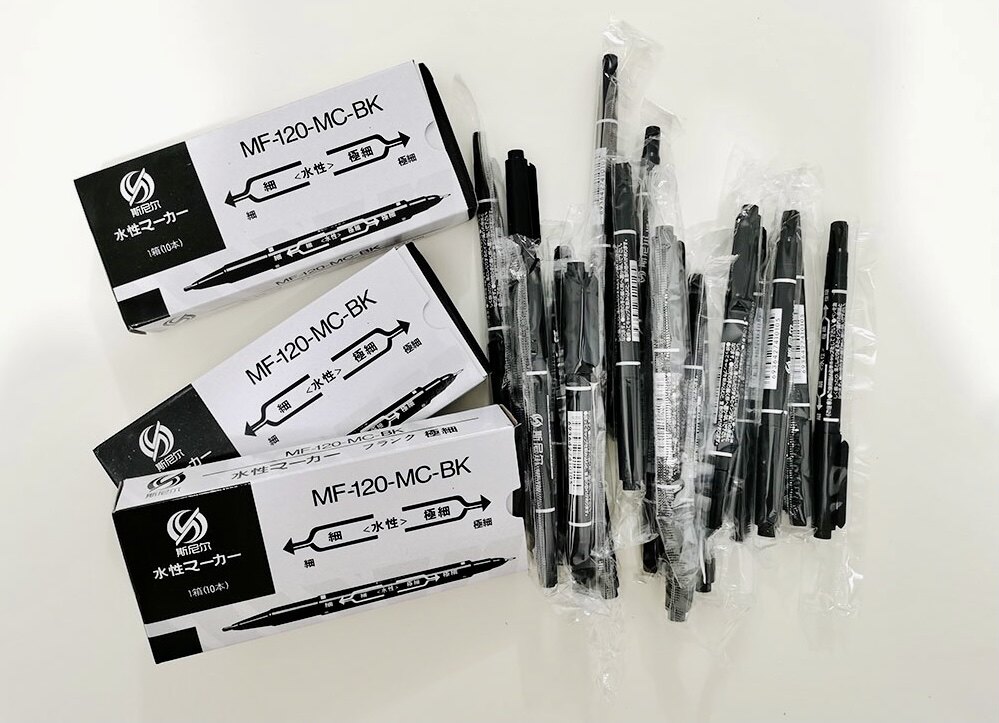 100 조각 SNIER 후크 펜 수성 마커 유성 후크 펜 아트 페인팅 양방향 펜 블랙