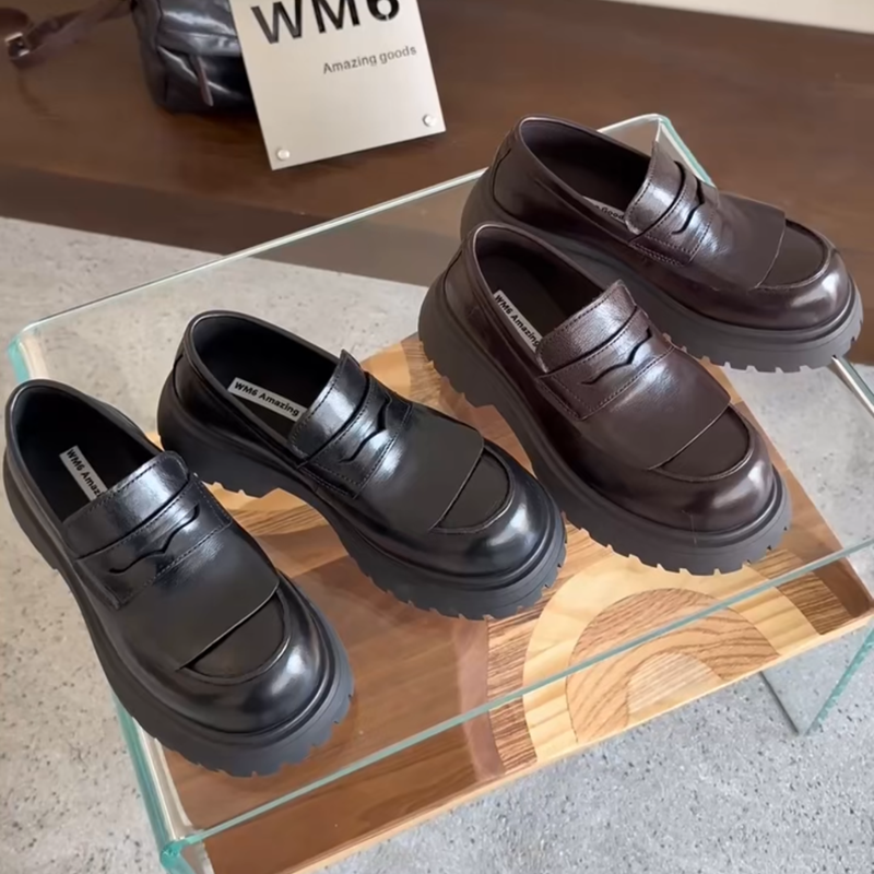 WM6 女鞋一脚蹬厚底增高乐福鞋2026年春季新款中跟圆头深口单鞋潮,女鞋,乐福鞋（豆豆鞋）,淘宝优惠券,粉丝福利购,淘宝优惠卷