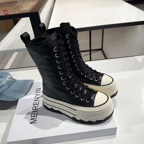 美仁印马丁靴短靴增高女靴