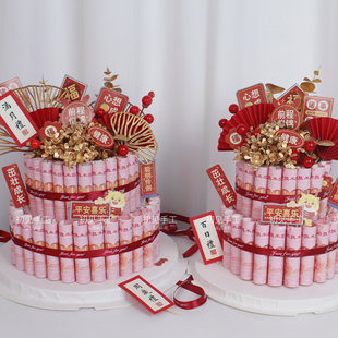 创意DIY百天满月周岁礼土豪有钱花蛋糕礼盒材料送婴儿宝儿女宴会