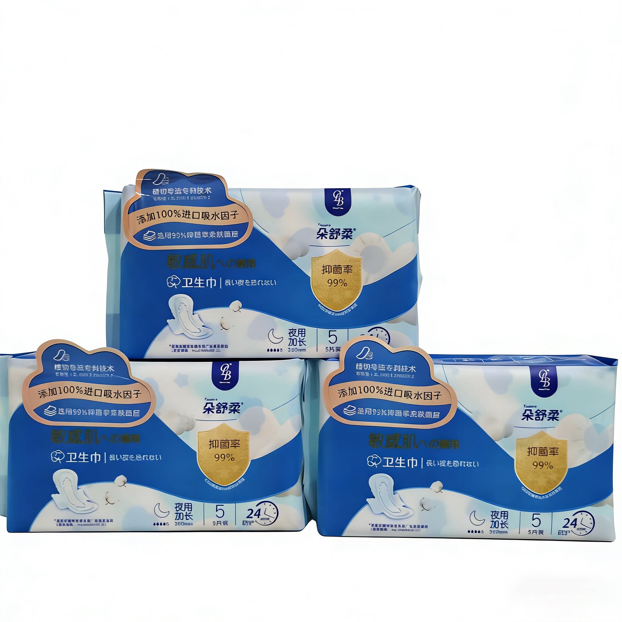 朵舒柔卫生巾 抑菌舒敏裸感轻薄日用夜用加长版