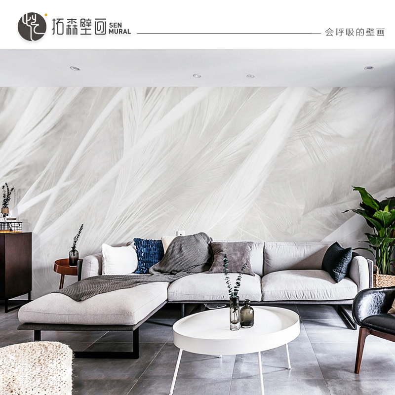 壁布电视背景墙影视墙现代简约无缝壁纸大气客厅卧室羽毛北欧风格|msdalam kategori keluarga memasang ibu, Wallpaper, Bukan tenunan kertas dinding - dari Buy2taobao.com untuk memberikan perkhidmatan ejen Taobao profesional membeli