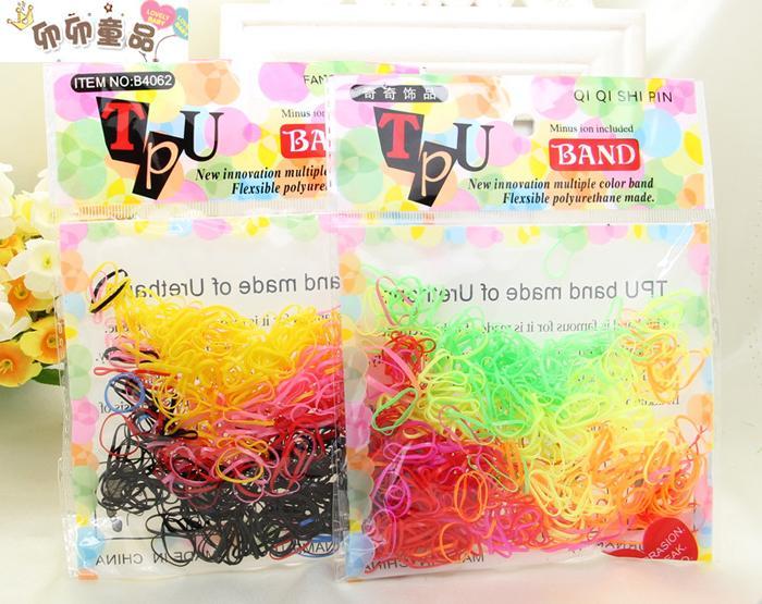 韩版儿童糖果色大小号橡皮筋 婴幼儿宝宝皮圈发绳荧光皮套 实惠装