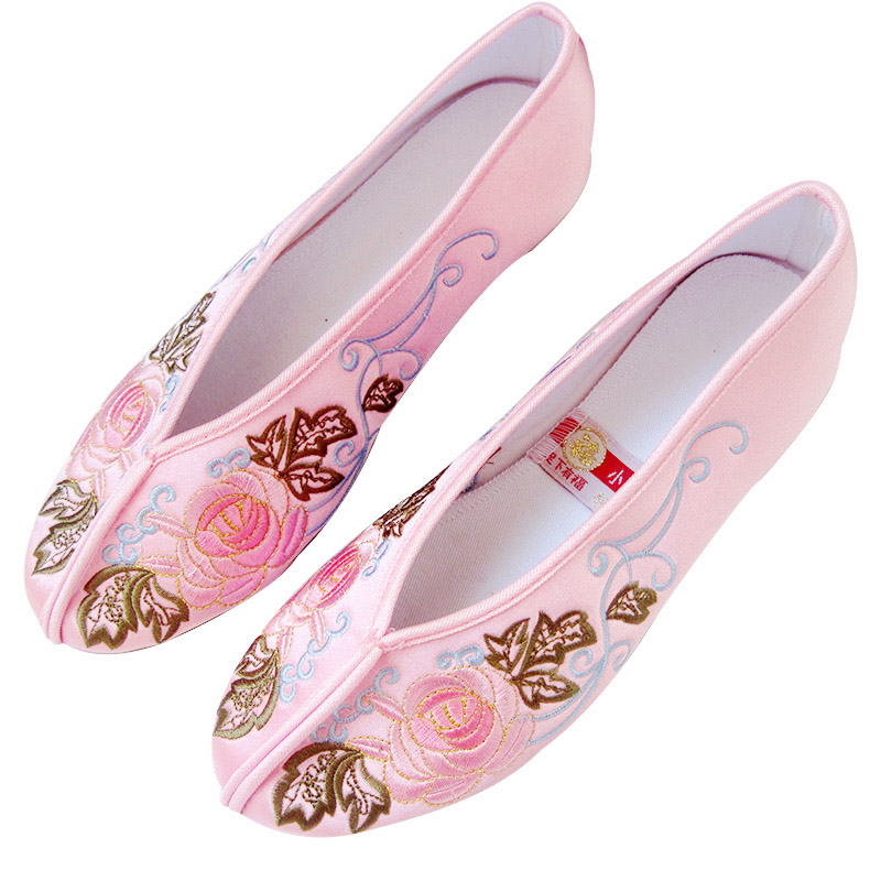 绣花鞋足下有福布新娘鞋布鞋