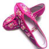 女平跟配旗袍古装 鞋 单鞋 足下有福绣花鞋 中国风平底老北京布鞋 902