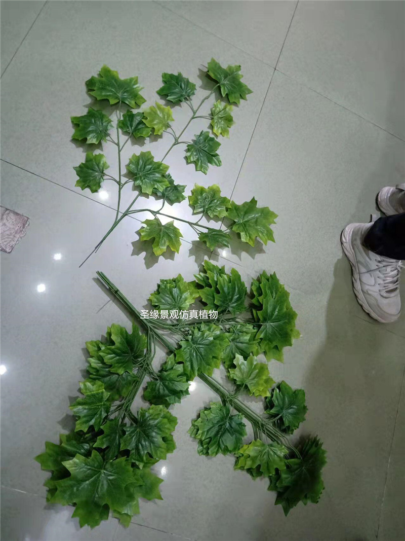 仿真梧桐树叶工程造景假树叶枝梧桐树枝绿色叶假枫树叶拍摄道具