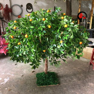 仿真砂糖橘树小桔子树年桔树田园假水果树超市堆头装饰假树绿植