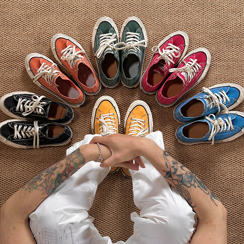 水洗帆布夏季平底情侣帆布硫化鞋