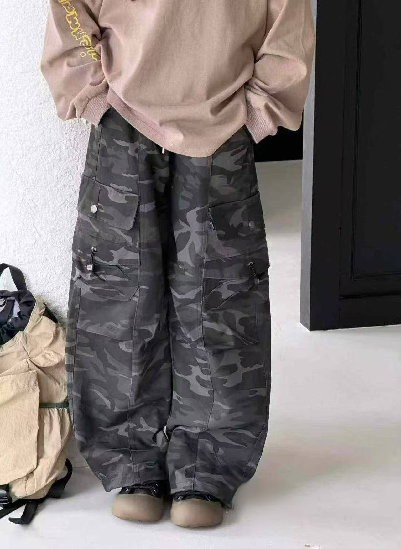 特价品牌童装26年新款秋款韩儿童迷彩工装裤休闲长裤裤子男童女童