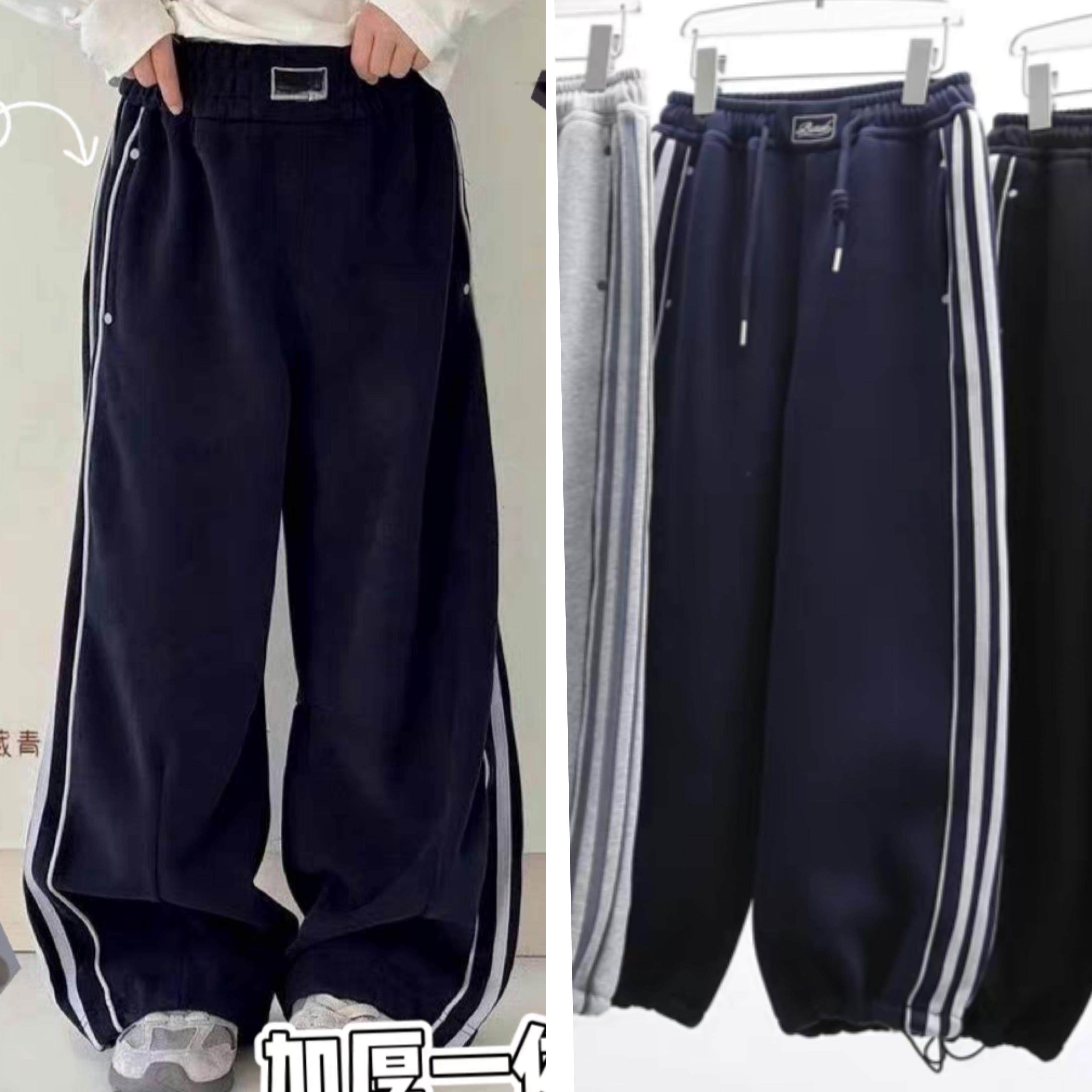 大E小e品牌童装冬款一体绒针织卫裤运动裤直筒儿童裤子中童女男童