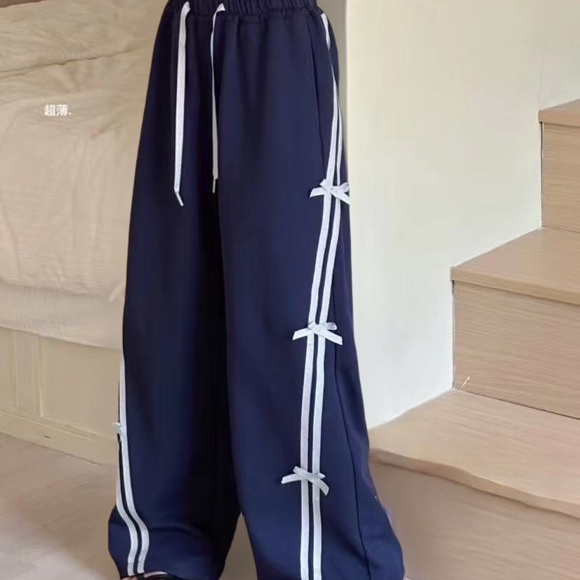 特价大E小e品牌童装夏款直筒针织裤薄款长裤裤子卫裤儿童女童蝴蝶