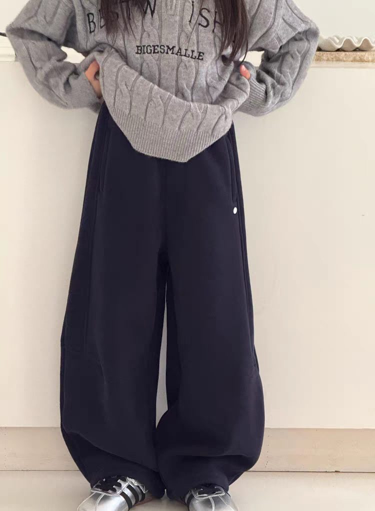 品牌童装25冬新款一体绒针织卫裤运动裤弯刀儿童裤子中童女童男童,童装/婴儿装/亲子装,裤子,淘宝优惠券,粉丝福利购,淘宝优惠卷