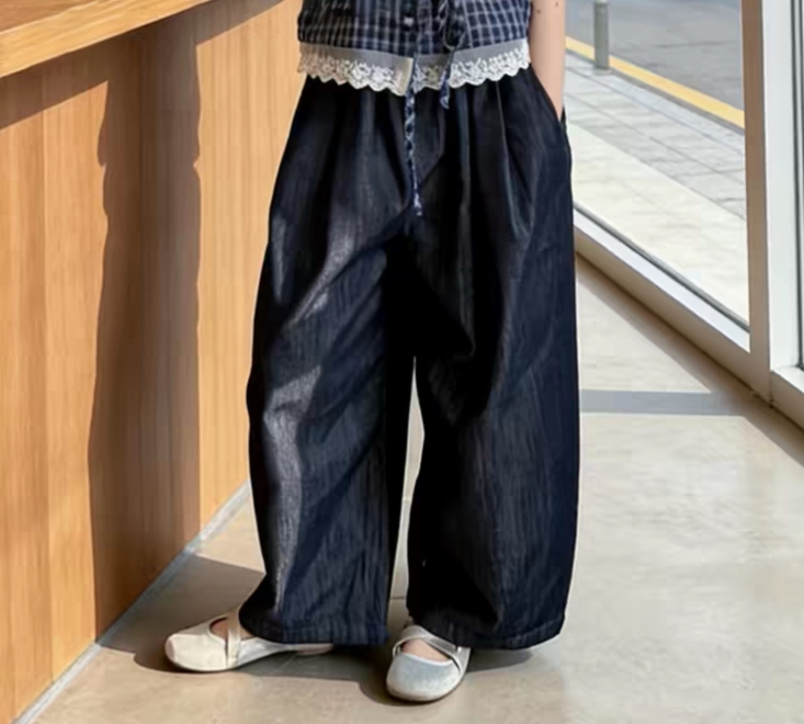特价品牌童装26夏款新款九分裤休闲裤儿童裤子女童牛仔裤薄款