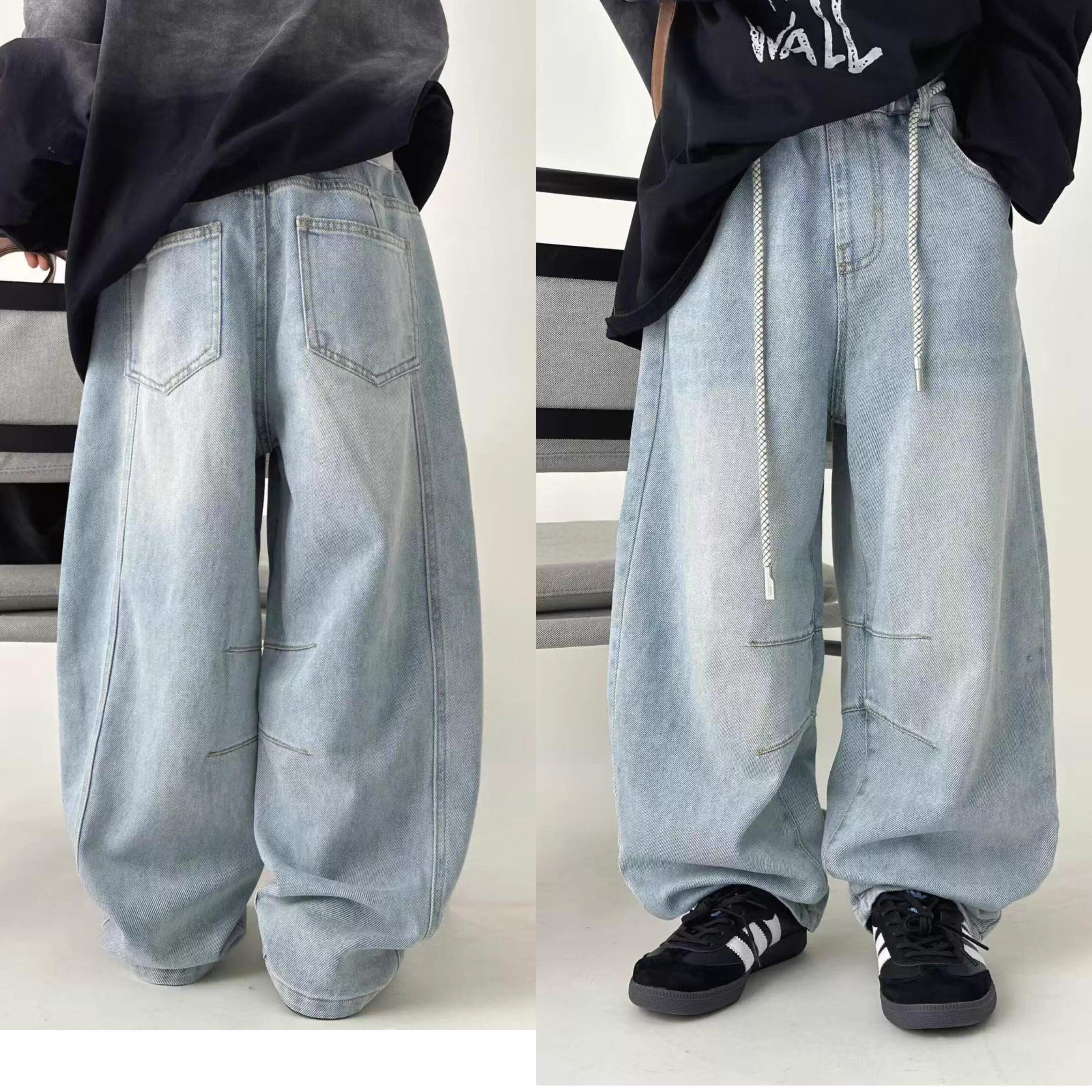 特价大E小e品牌春款韩版儿童牛仔裤长裤裤子男女童童装弯刀裤