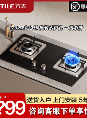 Fotile/方太 JZT-TH32B燃气灶煤气灶天然气灶嵌入式双灶台家用