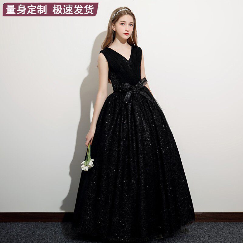 乐团演出女大童公主裙夏季高端礼服音乐会演奏钢琴演出艺考晚礼服