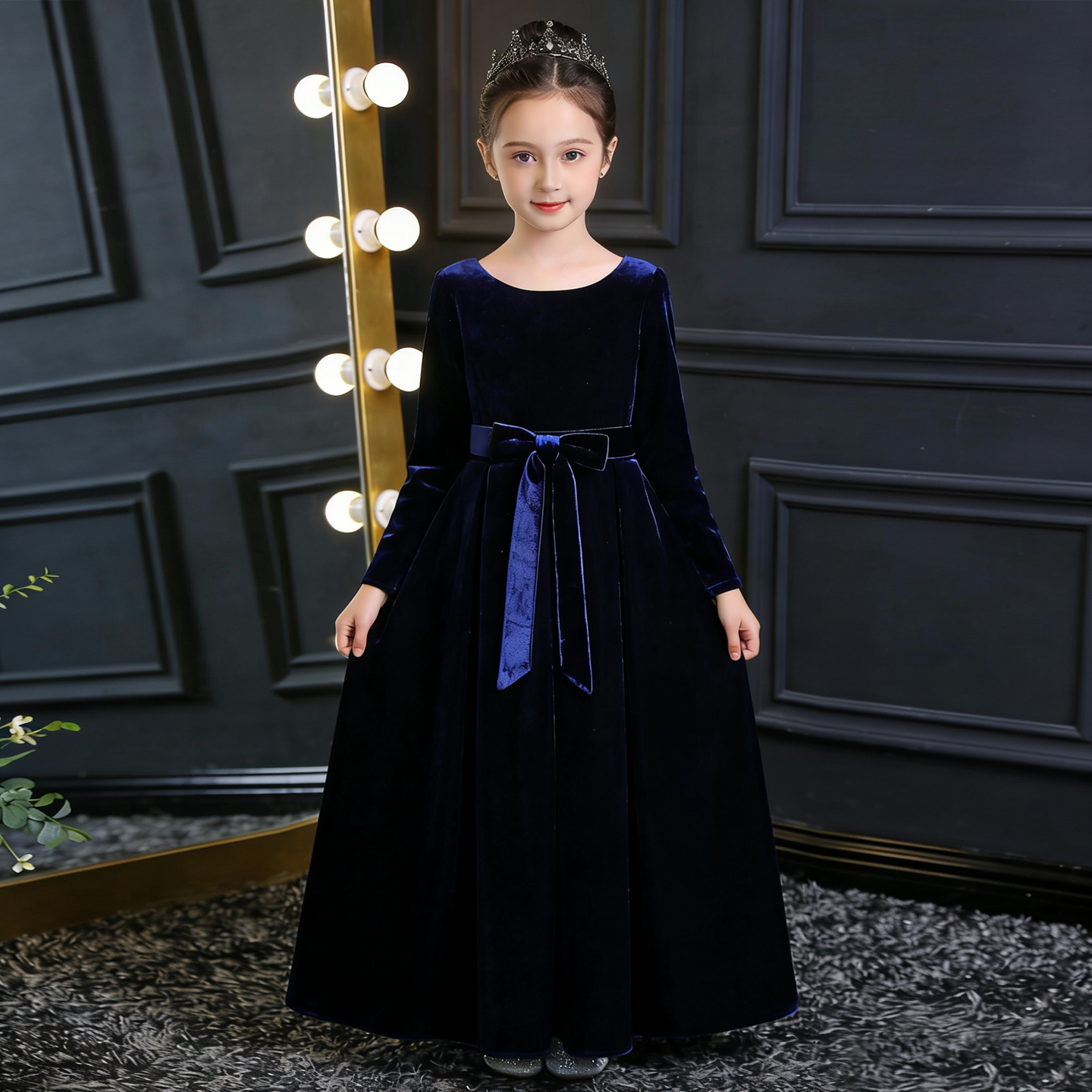 女童生日礼服钢琴演奏演出晚礼服