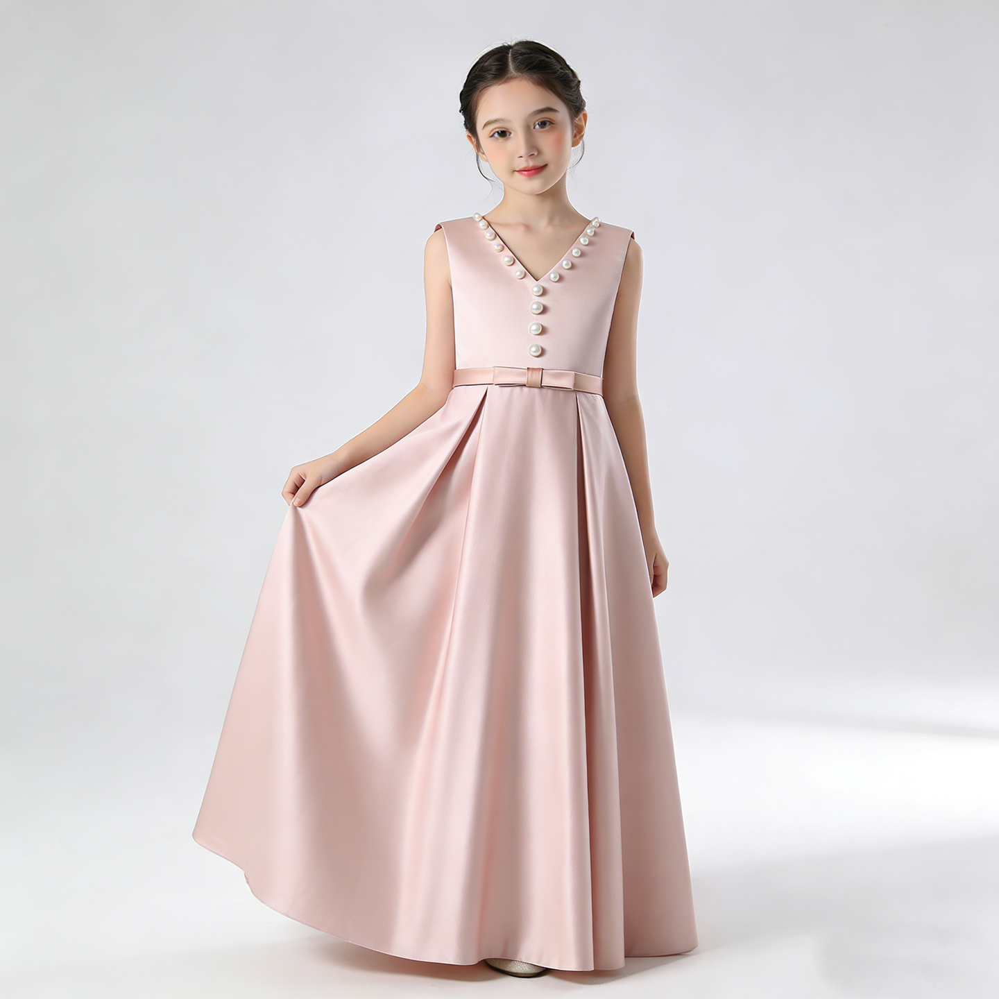 女大童小提琴朗诵演出晚礼服