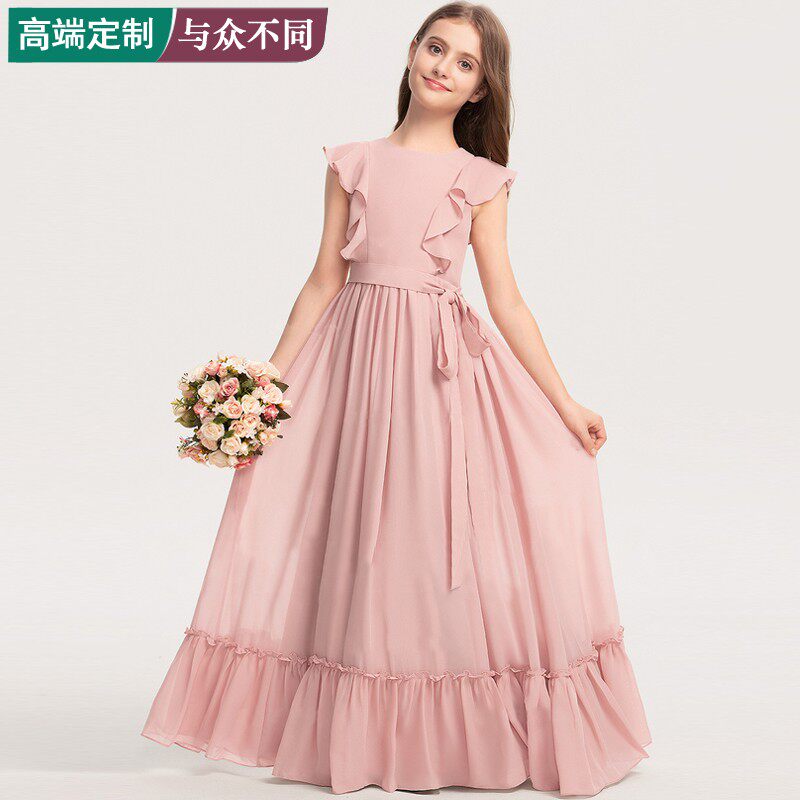 女花童婚礼拍照摄影12岁生日长裙