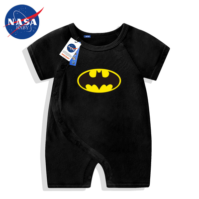 NASA美国队长婴儿连体衣夏装短袖纯棉两个月宝宝包屁衣服薄款哈衣