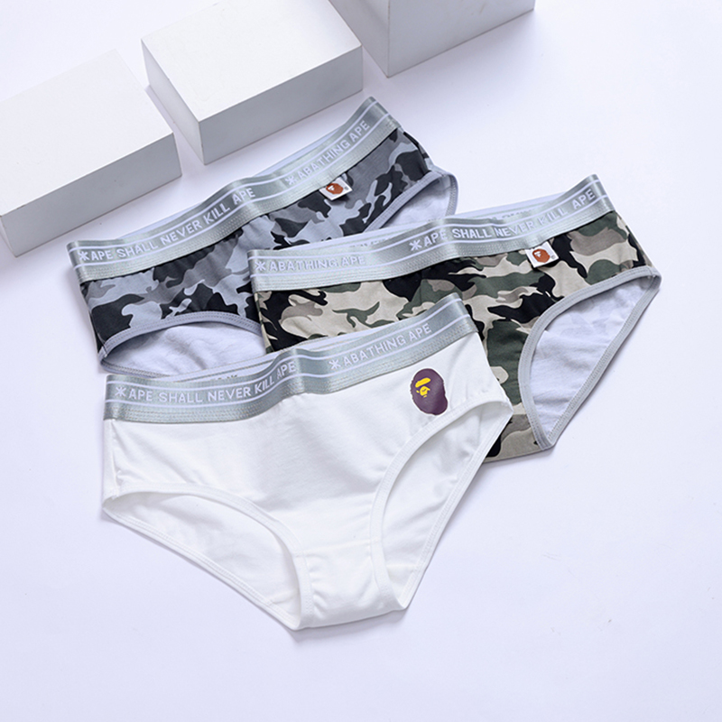 女士内裤三角大码宽松纯棉迷彩