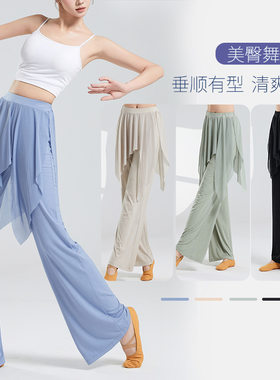 女弹力莫代尔网纱拉丁舞裙裤