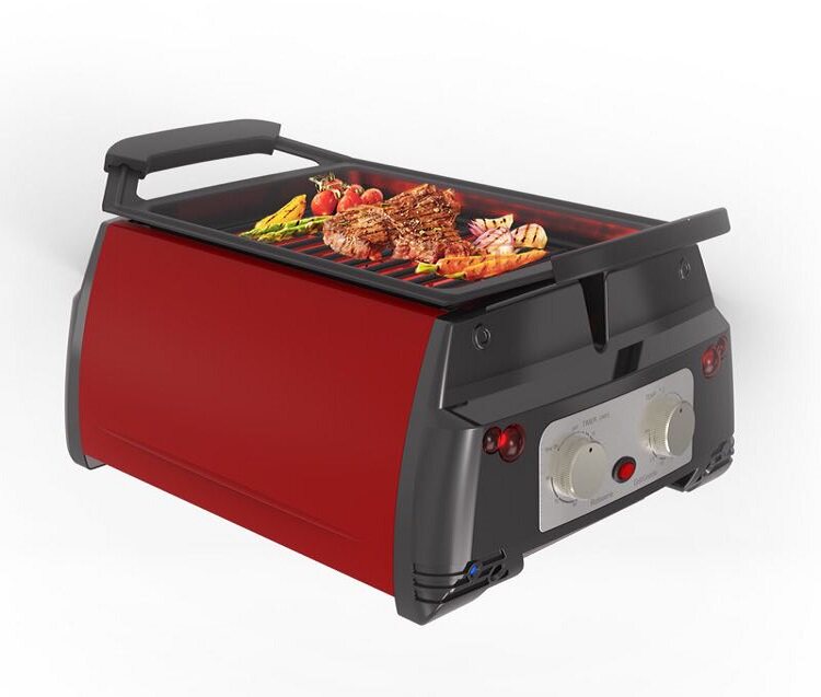 飞龙家用无烟室内电烤炉多功能网红烤串自动旋转烤肉机生蚝烧烤炉