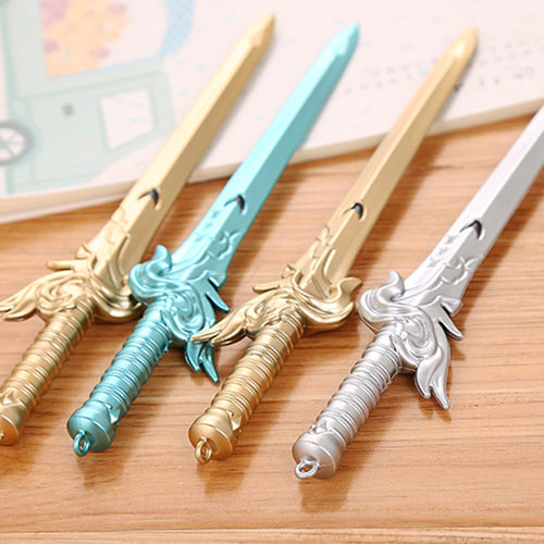 创意凤求凰宝剑中性笔小学生奖品黑色签字水笔文具用品奖励礼物