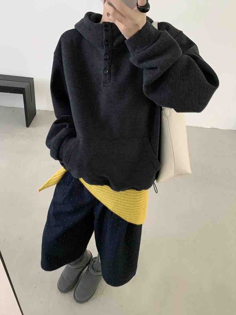 2025秋冬新款韩版宽松显瘦休闲百搭抽绳加绒加厚连帽卫衣女